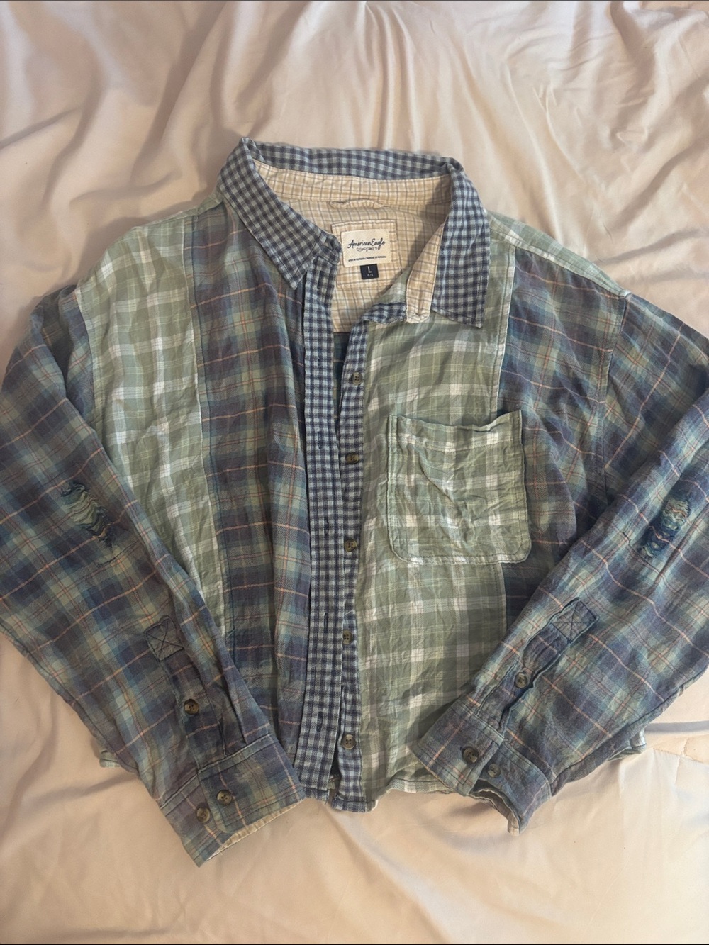 American Eagle Cropped Flannel